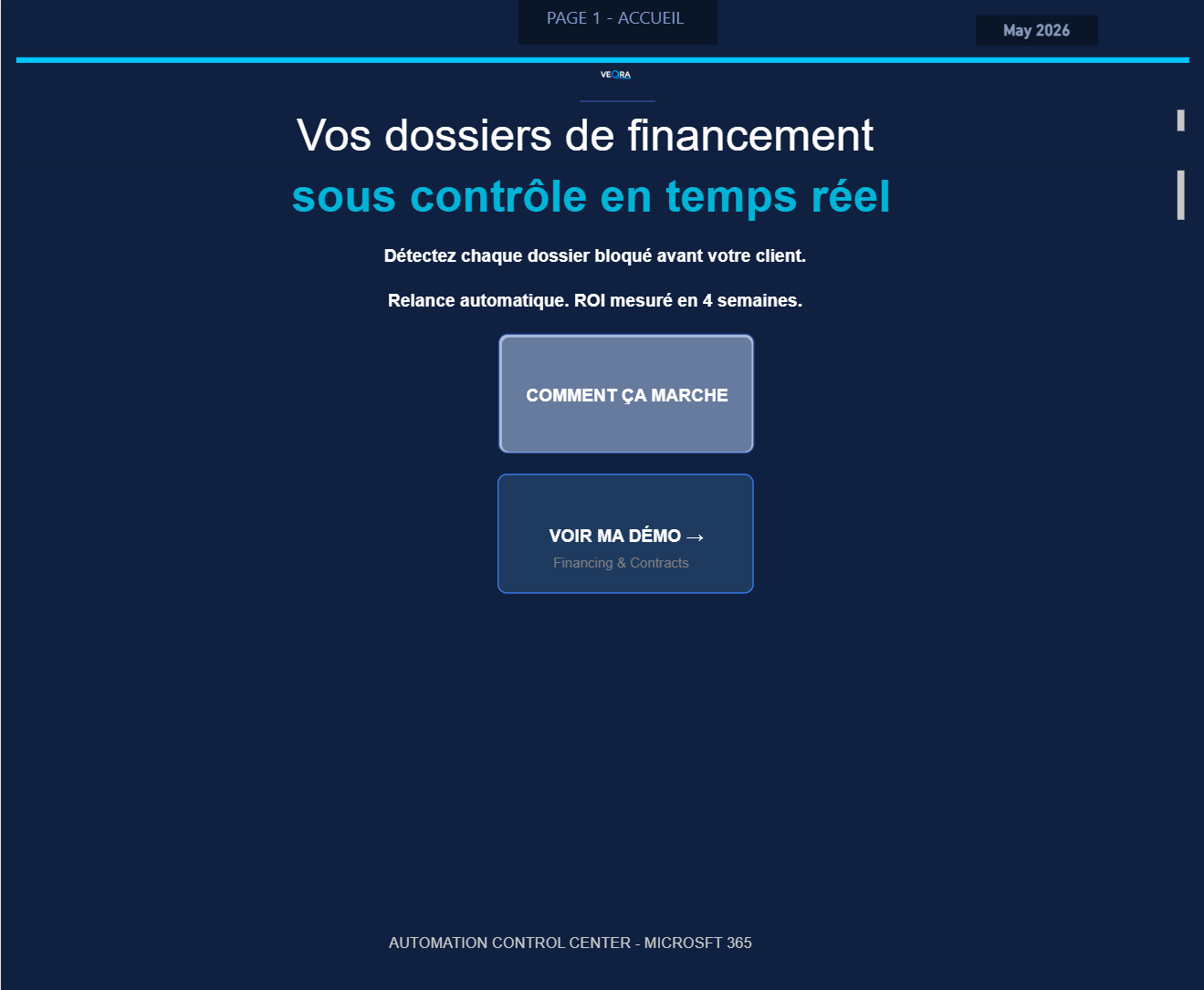 VEQRA Leasing — accueil dashboard Power BI